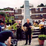 The Wolfe Tones recording a video at Bloody Sunday Memorial.