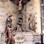 Calvary at Long Tower Church showing St. Columba's Stone (from St. Columb's Well)